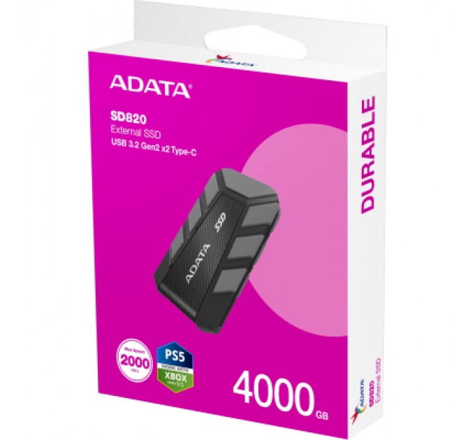 ADATA Накопичувач SSD USB 3.2 4TB SD820 ADATA (SD820-4000G-CGY)