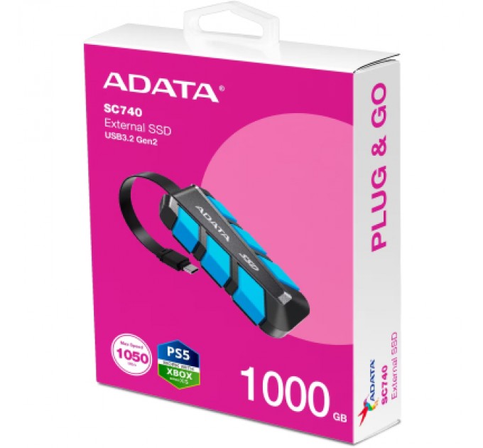 ADATA Накопичувач SSD USB 3.2 1TB SC740 ADATA (SC740-1000G-CBU)