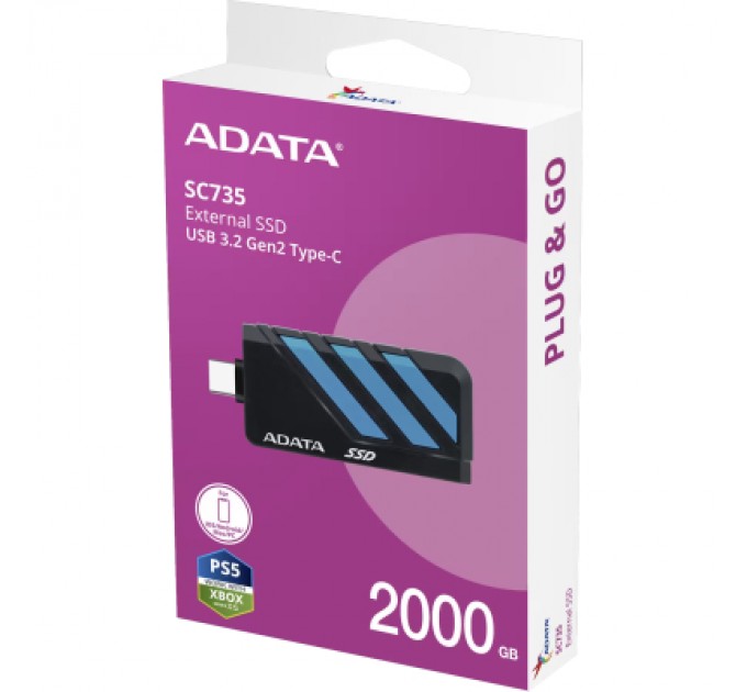 ADATA Накопичувач SSD USB 3.2 2TB SC735 ADATA (SC735-2000G-CCBK/BU)