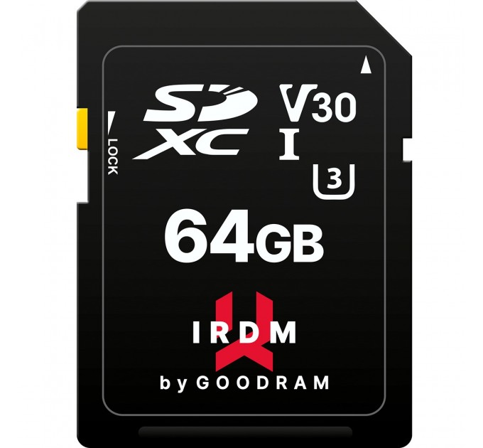 Goodram Карта пам`ятi SDXC  64GB UHS-I/U3 Class 10 Goodram IRDM S3A0 R100/W40MB/s (IR-S3A0-0640R12)