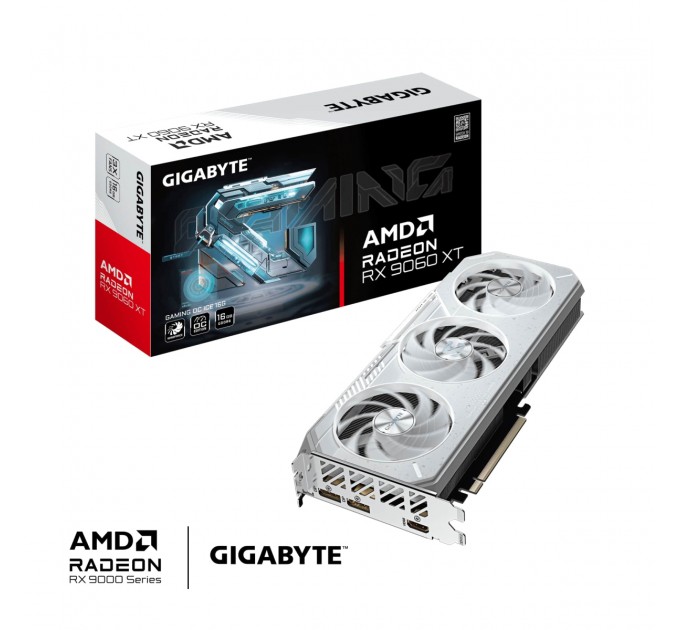 GIGABYTE Відеокарта AMD Radeon RX 9060 XT 16GB GDDR6 Gaming OC Ice Gigabyte (GV-R906XGAMINGOCICE-16GD)