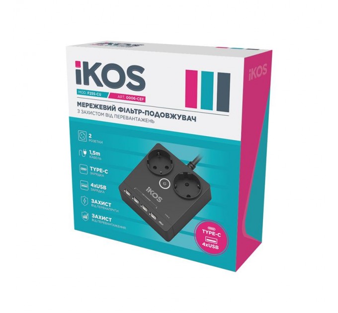 IKOS Фільтр-подовжувач IKOS F25S-CU Black (0006-CEF)