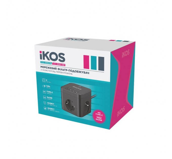 IKOS Фільтр-подовжувач IKOS C34S-CU Black (0007-CEF)