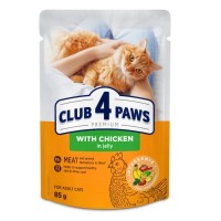 Вологий корм для кішок Club 4 Paws з куркою в желе 85 г (4820269143623)