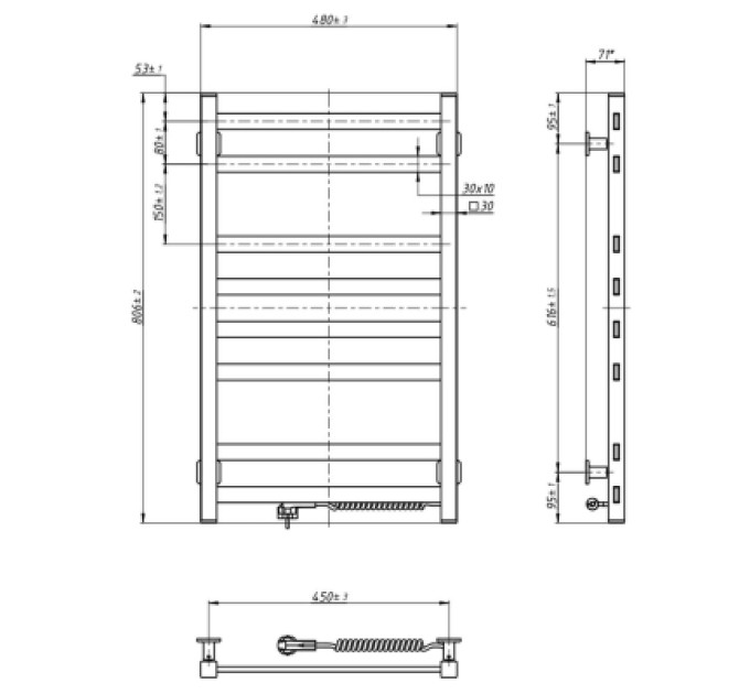 Navin Сушарка для рушників Navin Авангард, 800х480х71мм (12-228050-4880)
