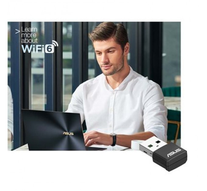 ASUS Мережева карта Wi-Fi ASUS USB-AX55 nano (90IG06X0-MO0B00)