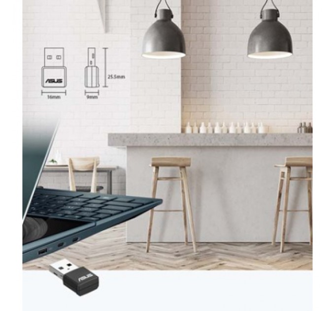 ASUS Мережева карта Wi-Fi ASUS USB-AX55 nano (90IG06X0-MO0B00)