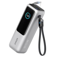 Батарея універсальна Anker 25000mAh, 165W, PD/3/0, QC/3/0, Built-In Double USB-C Cables, silver (A1695H41)