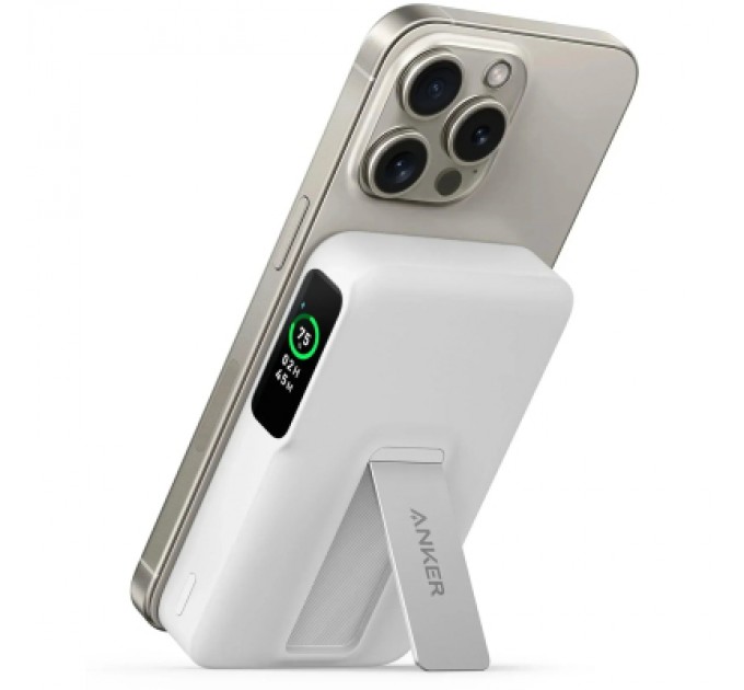 Anker Батарея універсальна Anker MagGo 10000mAh, Qi2/15W, PD, 27W, USB-C, white (A1654G21)