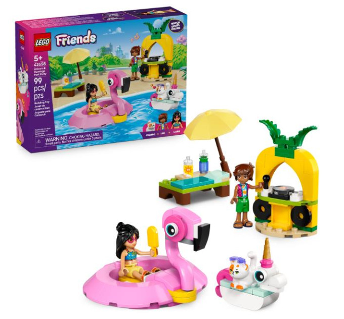 LEGO Конструктор LEGO Friends Вечірка єдинорога та фламінго біля басейну (42658)