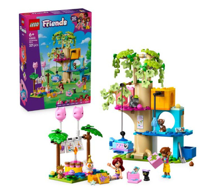 LEGO Конструктор LEGO Friends День народження кота та будинок на дереві (42666)