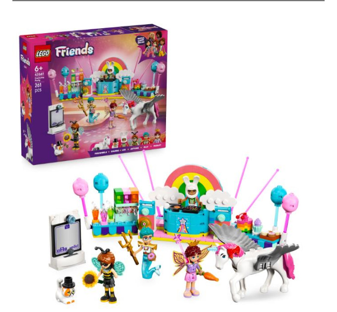 LEGO Конструктор LEGO Friends Костюмована вечірка з єдинорогом та феєю (42661)