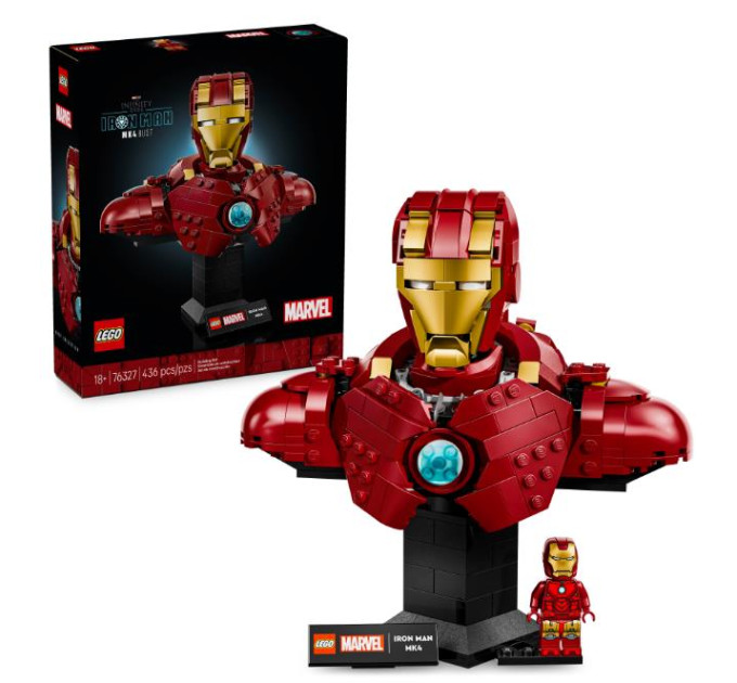 LEGO Конструктор LEGO Marvel Погруддя Залізної Людини MK4 (76327)