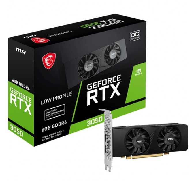 MSI Відеокарта GF RTX 3050 6GB GDDR6 Low Profile E OC MSI (GeForce RTX 3050 LP E 6G OC)