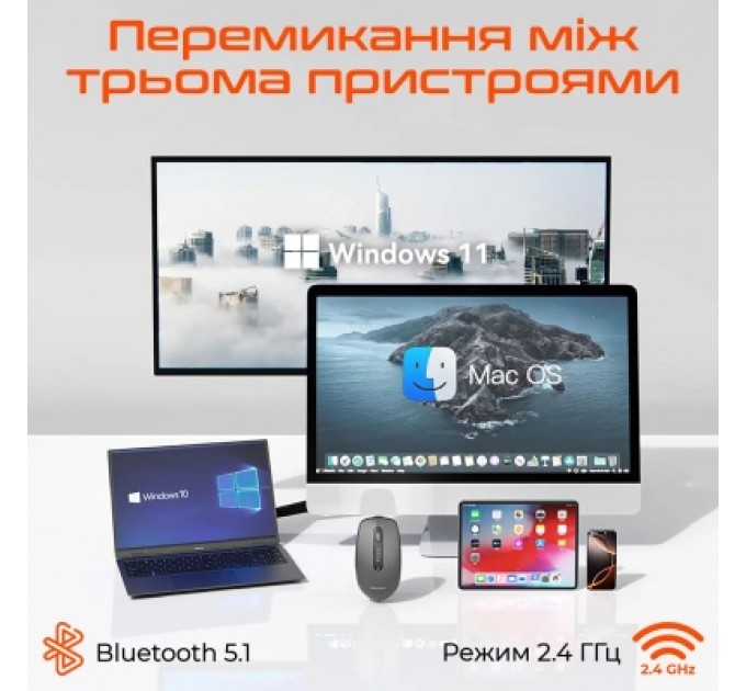 Meetion Мишка Meetion BTM100R Wireless/Bluetooth Black (MT-BTM100R-A)