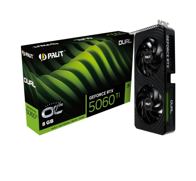Palit Відеокарта GF RTX 5060 Ti  8GB GDDR7 Dual OC Palit (NE7506TT19P1-GB2062D)