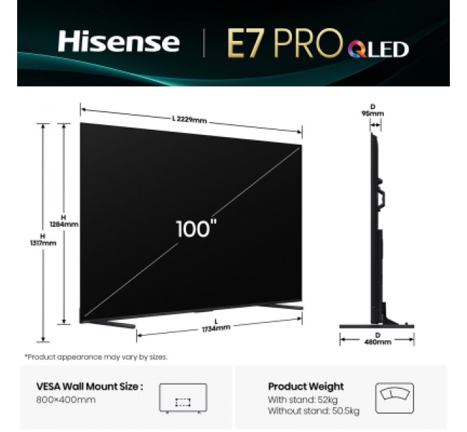 Hisense Телевізор Hisense 100E7Q PRO