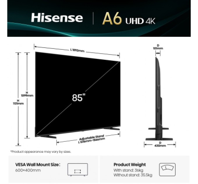 Hisense Телевізор Hisense 85A6Q