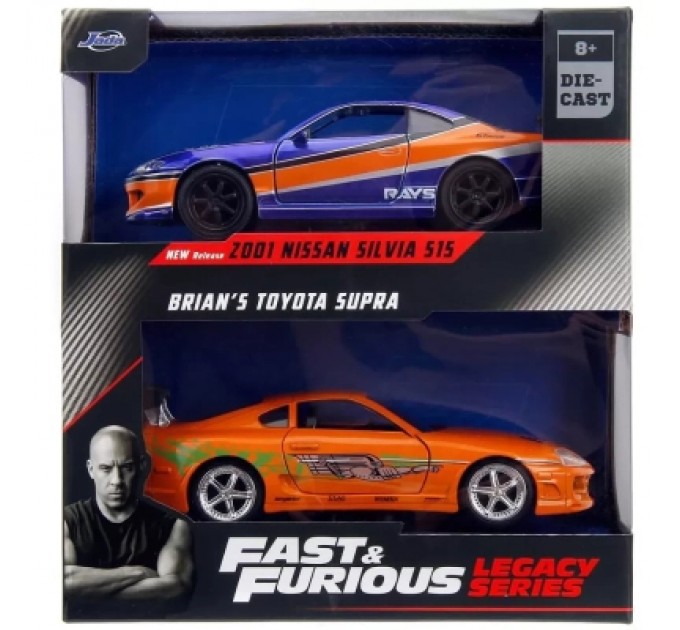 Jada Машина Jada набiр автомоделей Fast and Furious Nissan Silvia S15 і Toyota Supra (253202017)