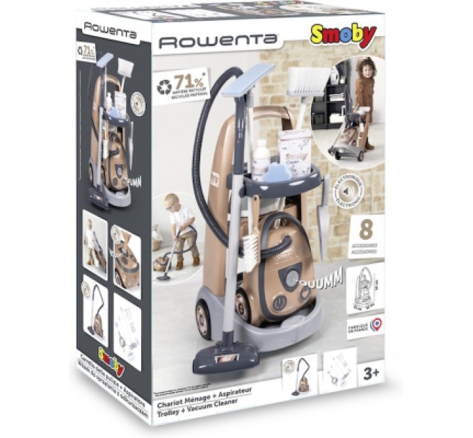 Smoby Ігровий набір Smoby Вiзок для прибирания Ровента з пилососом (7600330325)