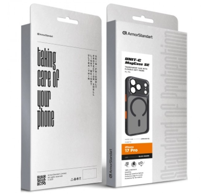 Armorstandart Чохол до мобільного телефона Armorstandart Unit-C MagCase SE Apple iPhone 17 Pro Black Orange (ARM86318)