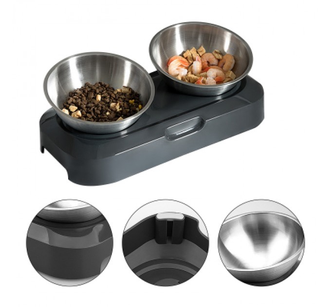 Lapka Посуд для котів Lapka Годівниця подвійна з металевими мисками (LPK-27)