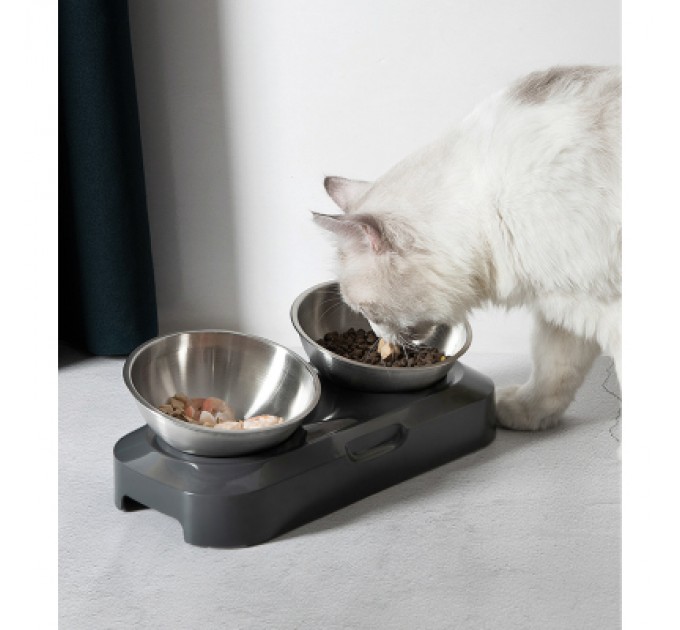 Lapka Посуд для котів Lapka Годівниця подвійна з металевими мисками (LPK-27)