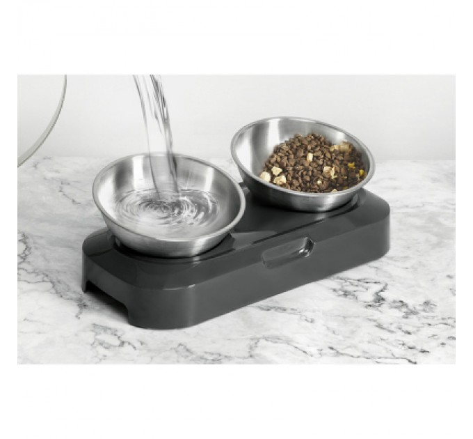 Lapka Посуд для котів Lapka Годівниця подвійна з металевими мисками (LPK-27)