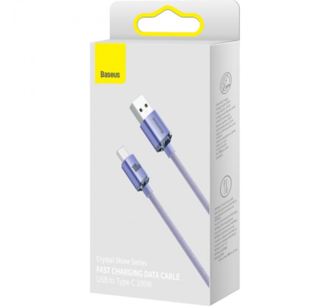 Baseus Дата кабель USB 2.0 AM to USB-C 1.2m 100W purple Baseus (CAJY000405)