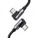 Ugreen Дата кабель USB-C to USB-C 1.0m 100W (20V/5A) 90° corner braided black Ugreen (70696)