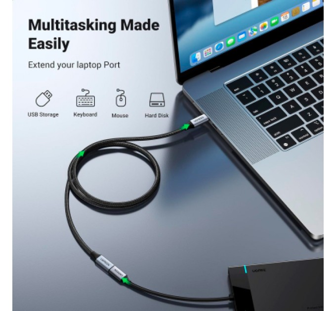 Ugreen Дата кабель USB-C M/F 0.5m 5A USB 3.1 Gen2 10Gbps black Ugreen (80810)