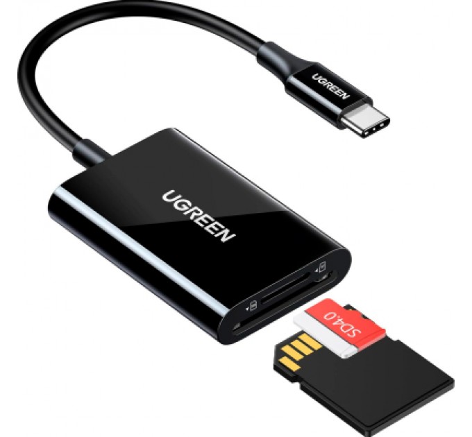 Ugreen Зчитувач флеш-карт Ugreen USB-C 3.1 to TF/SD CM265 Black (35622)