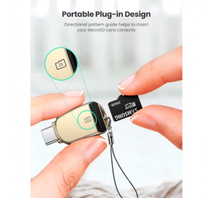 Ugreen Зчитувач флеш-карт Ugreen USB-C to TF 3.0 CM331 Light Golden (80124)