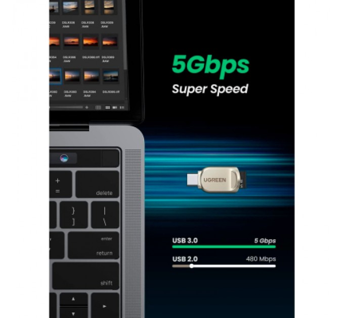 Ugreen Зчитувач флеш-карт Ugreen USB-C to TF 3.0 CM331 Light Golden (80124)