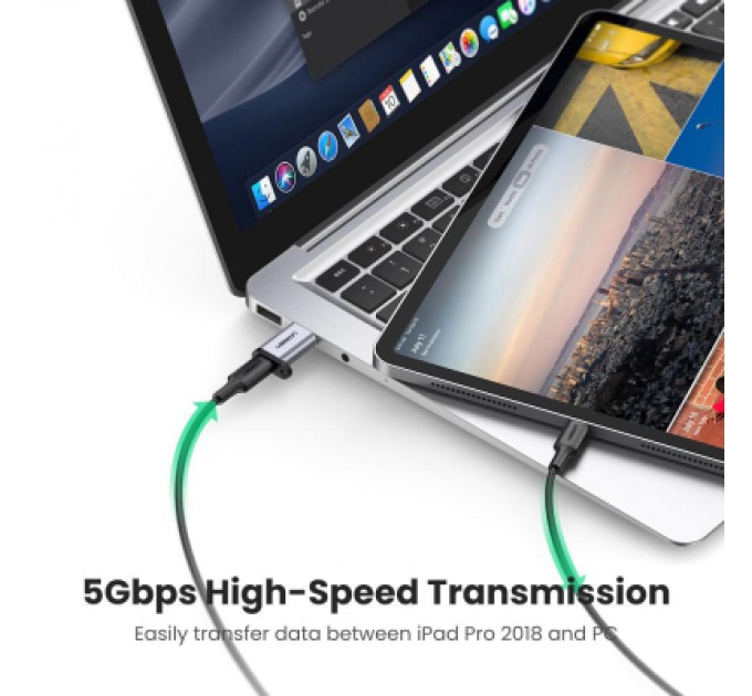 Ugreen Перехідник USB 3.0 AM to USB-C F gray Ugreen (50533)
