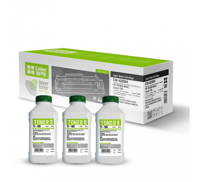 ColorWay Картридж CW (CW-H285M/TH-1005) Canon LBP6000/MF3010 (Canon 725/CE285A) + Тонер (TH-1005) 3х60г