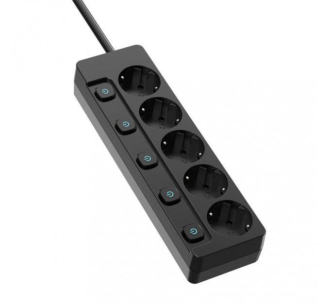 ColorWay Фільтр живлення СolorWay (CW-PSEA55SBK) 5 розеток, 5м, Black