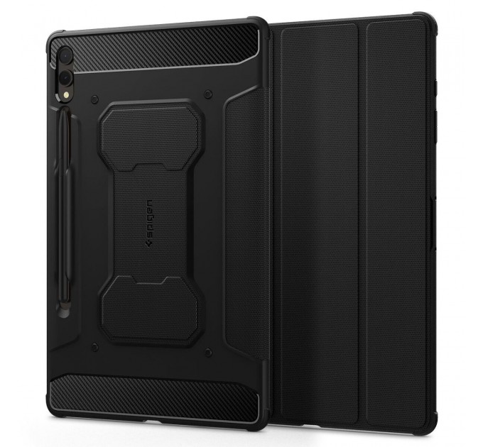Spigen Чохол-книжка Spigen Rugged Armor Pro для Samsung Galaxy Tab S9+ 12.4 SM-X810/SM-X816 / Tab S10+ 12.4 SM-X820/SM-X826 Black (ACS06539)