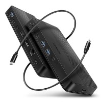 Хаб концентратор AXAGON HMC-U4 USB4 40Gbps DUAL 4K DISPLAY 12in1 dock, Black
