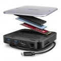 AXAGON Хаб концентратор AXAGON HMC-UFO USB-C 10Gbps UFO 9in1 hub, Grey