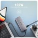 AXAGON Хаб концентратор AXAGON HMC-6G2L USB-C 10Gbps 6in1 hub, Grey