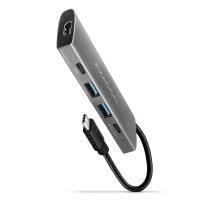 Хаб концентратор AXAGON HMC-5G2 USB-C 10Gbps SPEEDSTER 5in1 hub (rev2.0), Grey