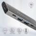 AXAGON Хаб концентратор AXAGON HMC-5G2 USB-C 10Gbps SPEEDSTER 5in1 hub (rev2.0), Grey