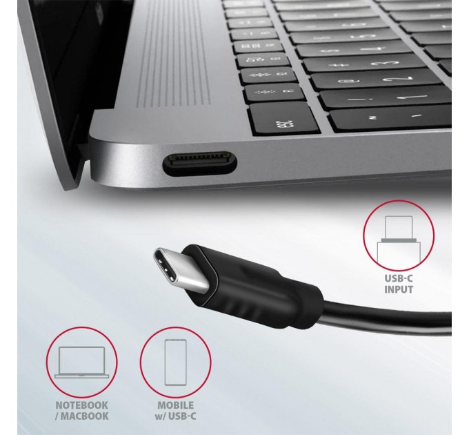 AXAGON Хаб концентратор  AXAGON HMC-4G2 SuperSpeed ​​USB-C 10 Gbps SPEEDSTER 4, Grey
