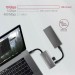 AXAGON Хаб концентратор  AXAGON HMC-4G2 SuperSpeed ​​USB-C 10 Gbps SPEEDSTER 4, Grey
