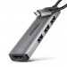 AXAGON Хаб концентратор AXAGON HMC-H3A USB-C 5Gbps STARTER 4in1 hub, Grey