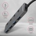AXAGON Хаб AXAGON HUE-MSA SuperSpeed USB-A SWITCH hub w. CHARGING function, 20cm USB-A cable, Silver