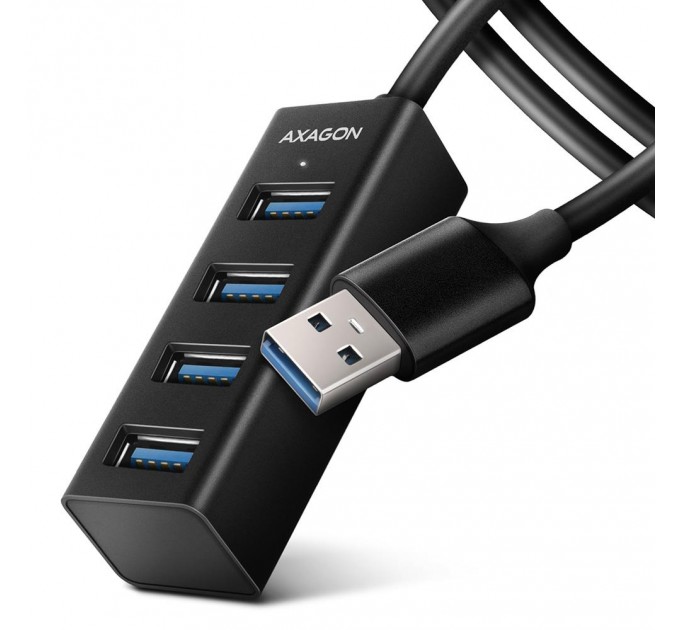 AXAGON Хаб AXAGON HUE-M1AL SuperSpeed USB-A MINI hub,  USB-A cable 120 cm, Black