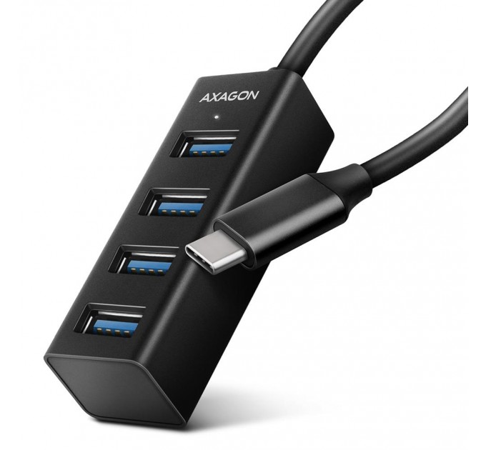 AXAGON Хаб AXAGON HUE-M1C SuperSpeed USB-C MINI hub, 20cm USB-C cable, Black