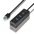 AXAGON Хаб AXAGON HUE-S2BL USB3.0 CHARGING hub, .2m Cable, MicroUSB Charging, Black